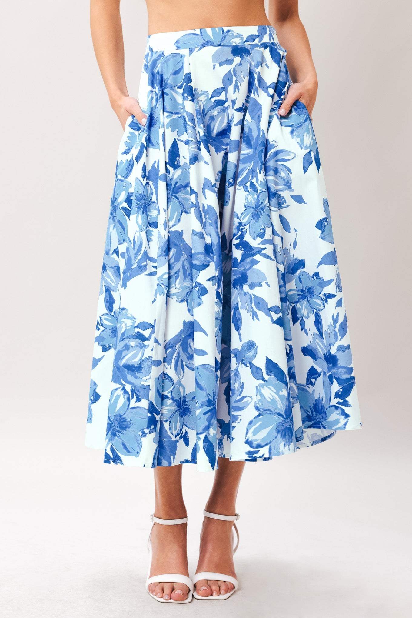 SKY BLOSSOM WOVEN FULL CIRCLE SKIRT - Flying Tomato - Flyclothing LLC