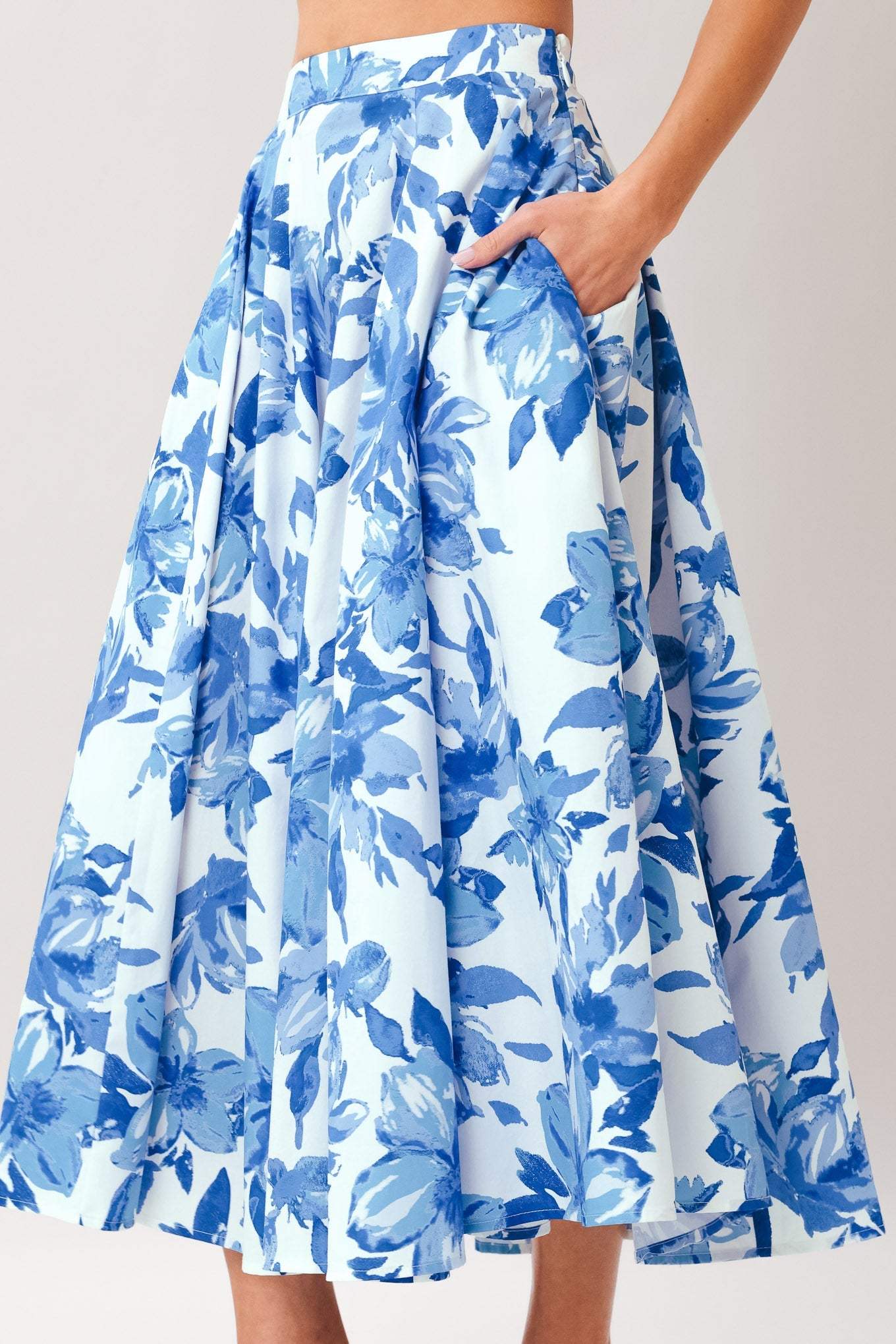 SKY BLOSSOM WOVEN FULL CIRCLE SKIRT - Flying Tomato - Flyclothing LLC