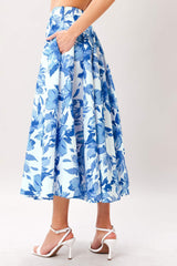 SKY BLOSSOM WOVEN FULL CIRCLE SKIRT - Flying Tomato - Flyclothing LLC