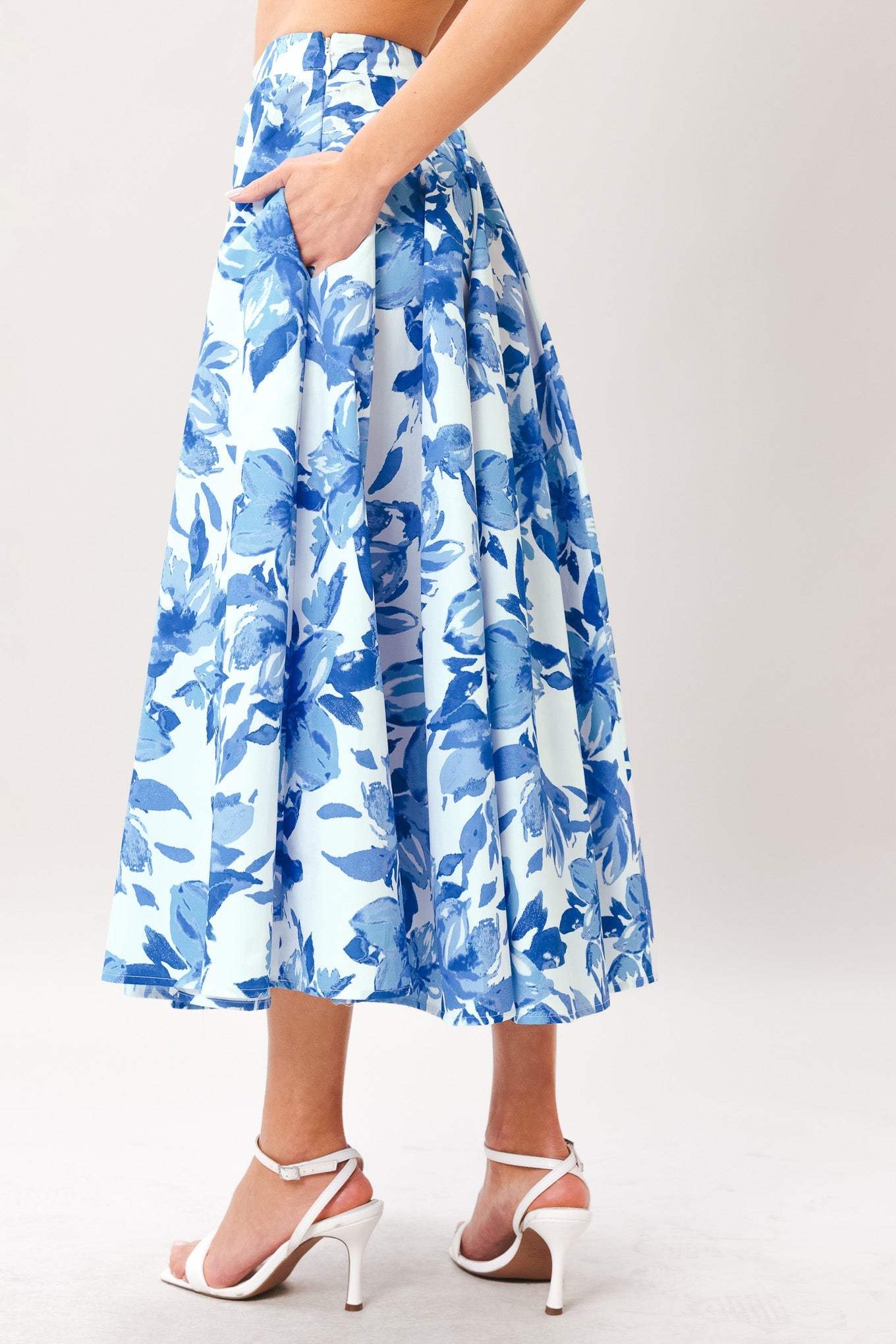 SKY BLOSSOM WOVEN FULL CIRCLE SKIRT - Flying Tomato - Flyclothing LLC