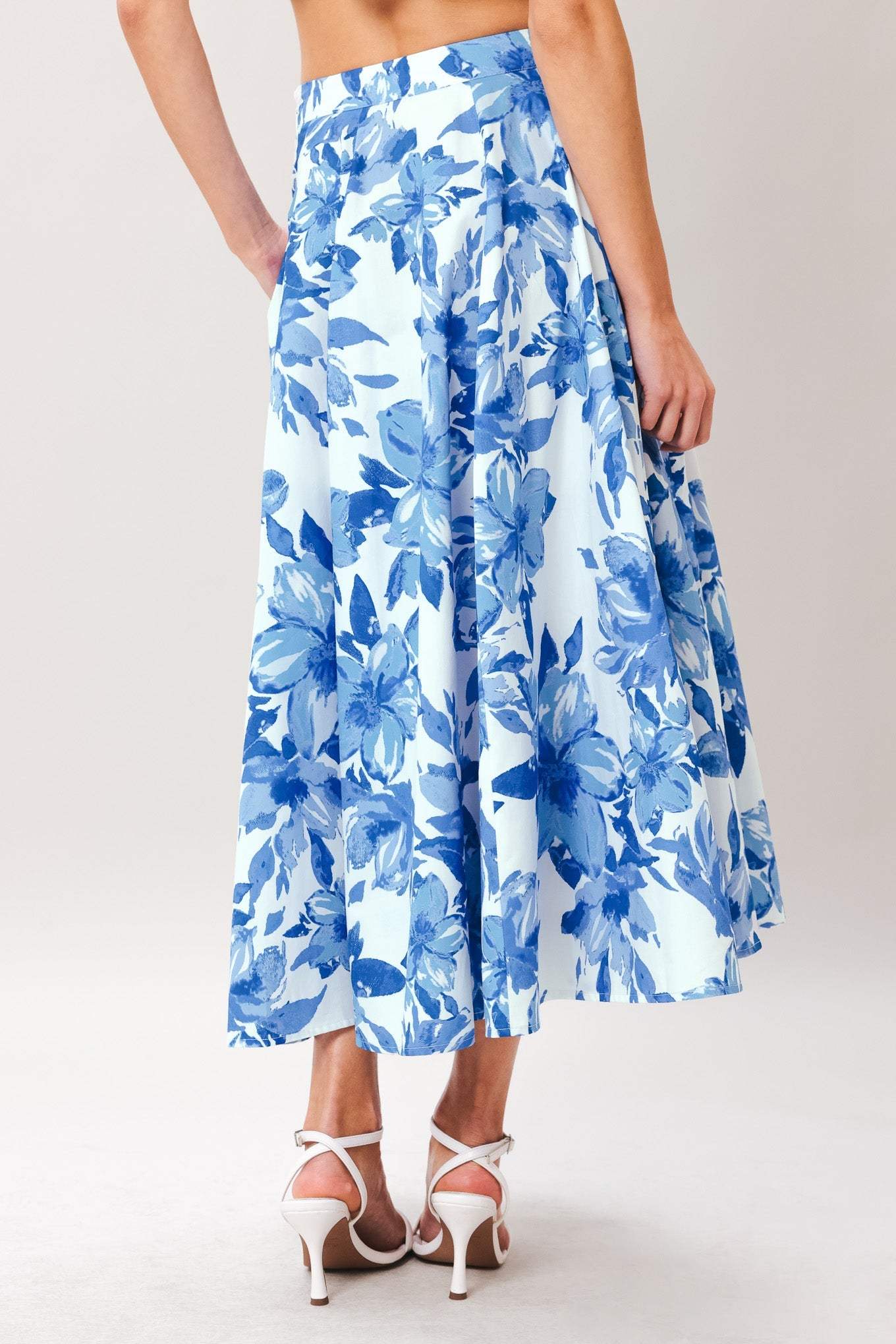 SKY BLOSSOM WOVEN FULL CIRCLE SKIRT - Flying Tomato - Flyclothing LLC