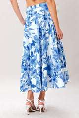 SKY BLOSSOM WOVEN FULL CIRCLE SKIRT - Flying Tomato - Flyclothing LLC