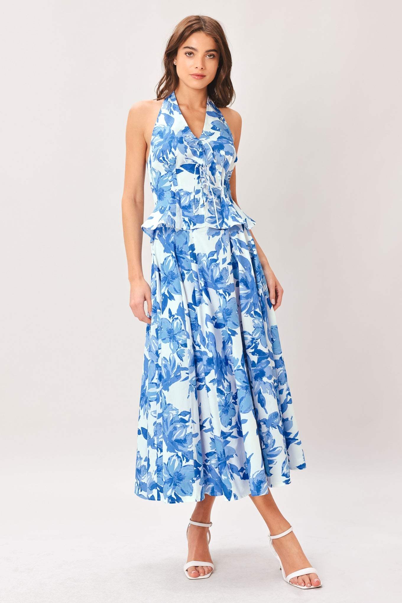 SKY BLOSSOM WOVEN FULL CIRCLE SKIRT - Flying Tomato - Flyclothing LLC