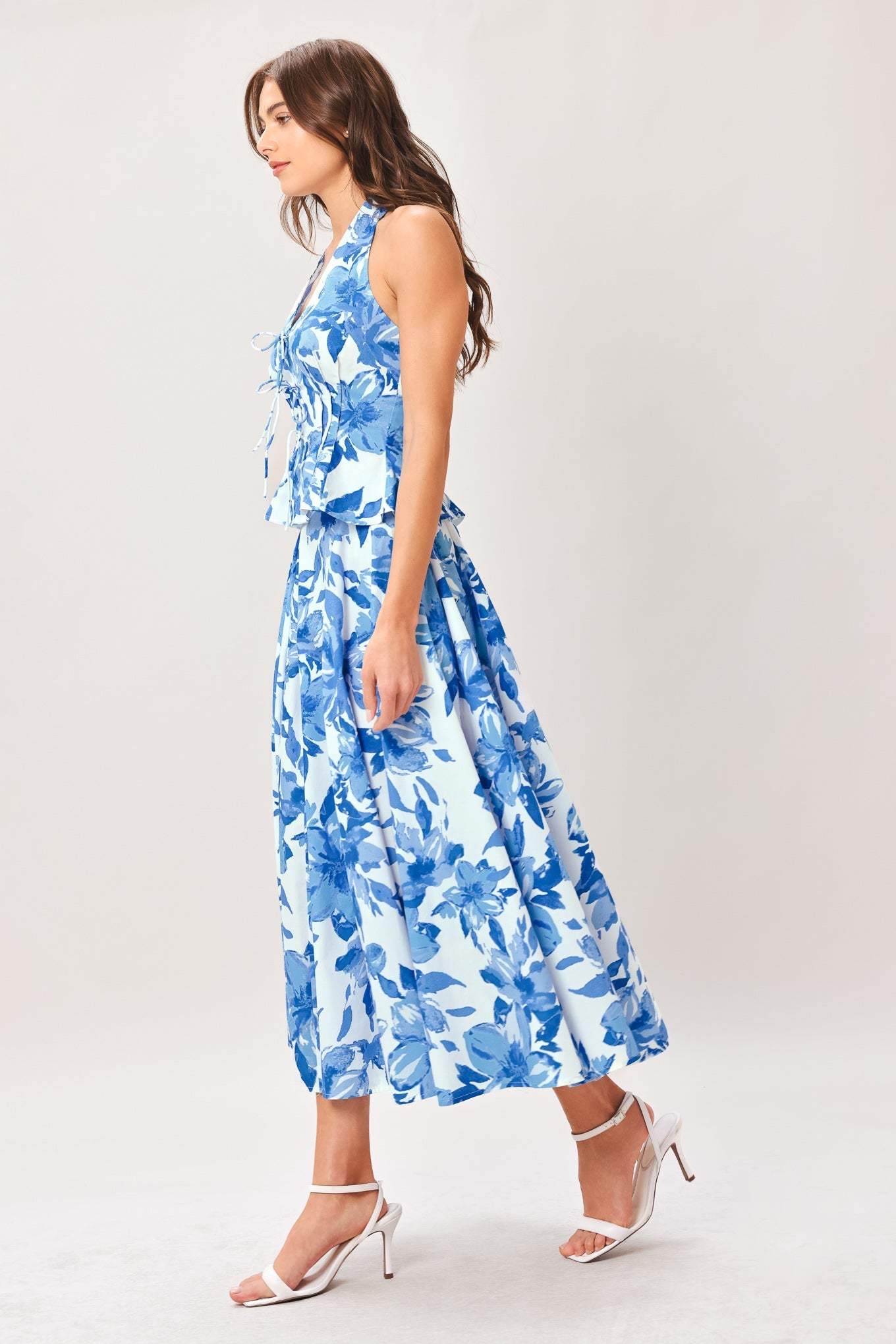 SKY BLOSSOM WOVEN FULL CIRCLE SKIRT - Flying Tomato - Flyclothing LLC