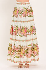 BOTANICAL ESCAPE WOVEN MAXI SKIRT