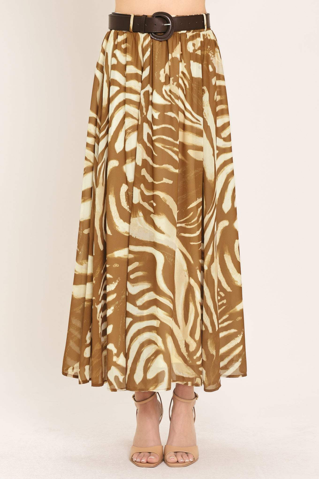 SAVANNAH BREEZE WOVEN MIDI SKIRT