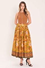 SUNSET GARDEN WOVEN FULL MIDI SKIRT - Flying Tomato - Flyclothing LLC