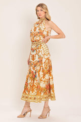 ANTIQUE BLOOM WOVEN MIDI CIRCLE SKIRT