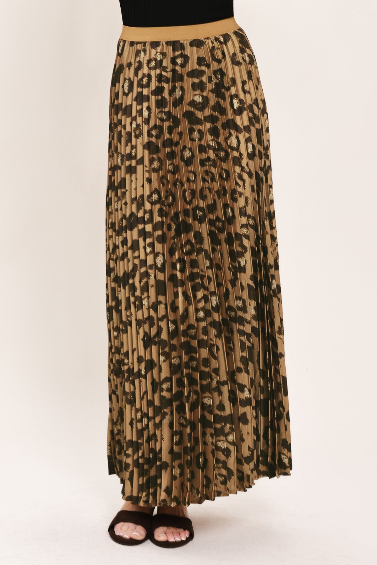 GOLDEN LEOPARD WOVEN MAXI SKIRT - Flying Tomato - Flyclothing LLC