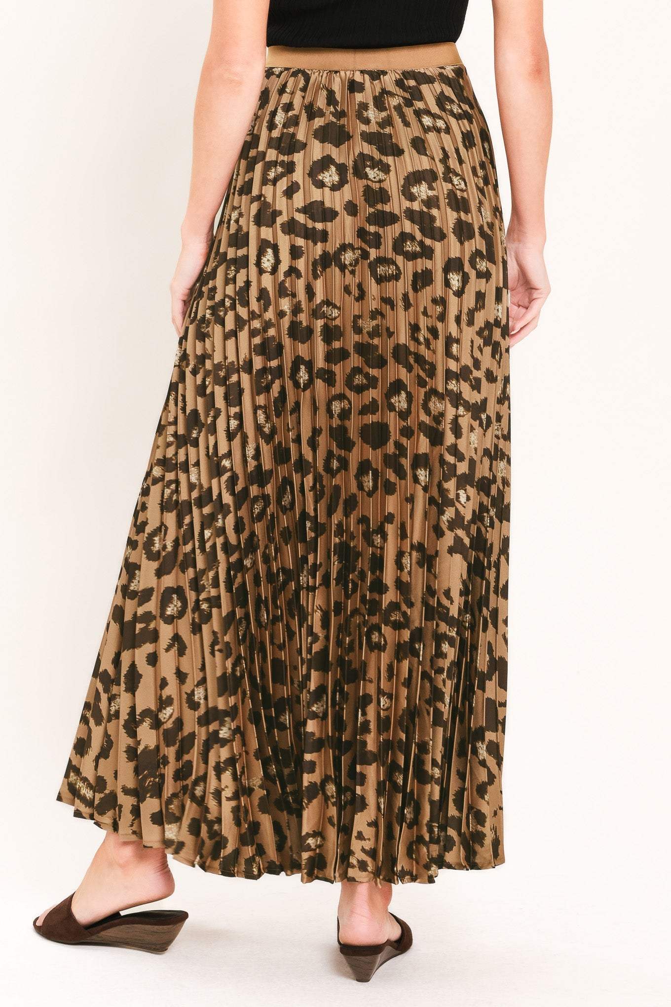 GOLDEN LEOPARD WOVEN MAXI SKIRT
