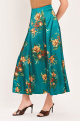 LAGOON FLOWER CHERISH WOVEN MIDI CIRCLE SKIRT - Flying Tomato - Flyclothing LLC