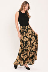 EARTHEN FLOWER FANTASY POWER MESH FULL MAXI SKIRT