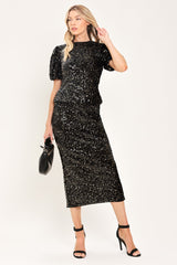 MIDNIGHT EDIT BLACK STATEMENT SKIRT