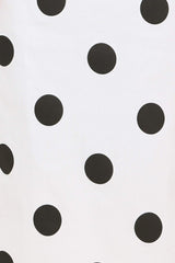 RETRO POLKA DOT WOVEN MIDI PENCIL SKIRT