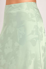 BURGUNDY DYNASTY JACQUARD SATIN MIDI SKIRT - Flying Tomato - Flyclothing LLC