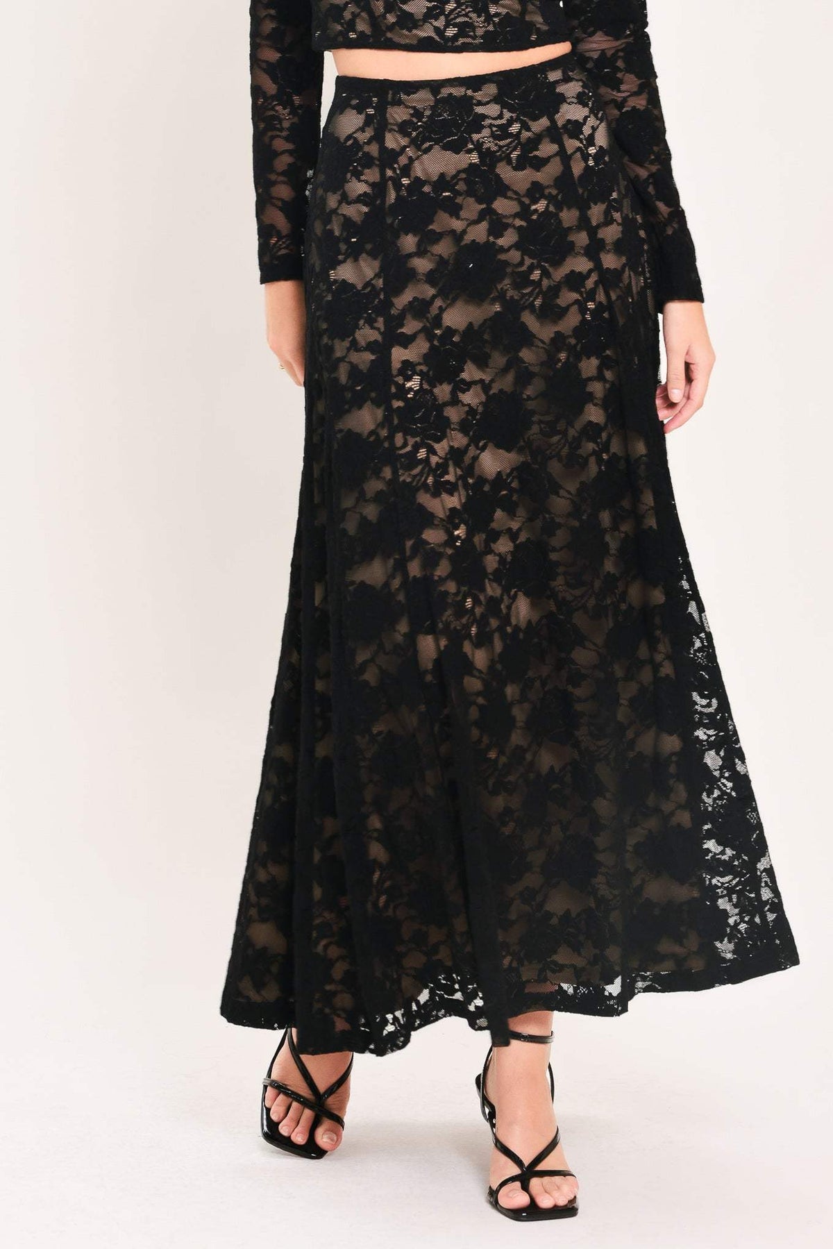 NOIR LACE MOONRISE WOVEN LACE CIRCLE SKIRT - Flying Tomato - Flyclothing LLC