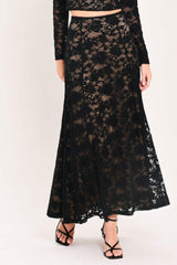NOIR LACE MOONRISE WOVEN LACE CIRCLE SKIRT - Flying Tomato - Flyclothing LLC