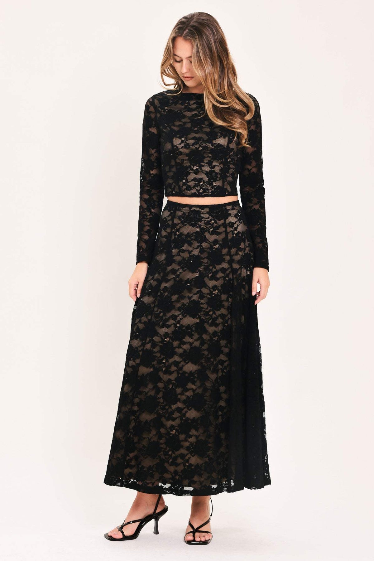 NOIR LACE MOONRISE WOVEN LACE CIRCLE SKIRT - Flying Tomato - Flyclothing LLC