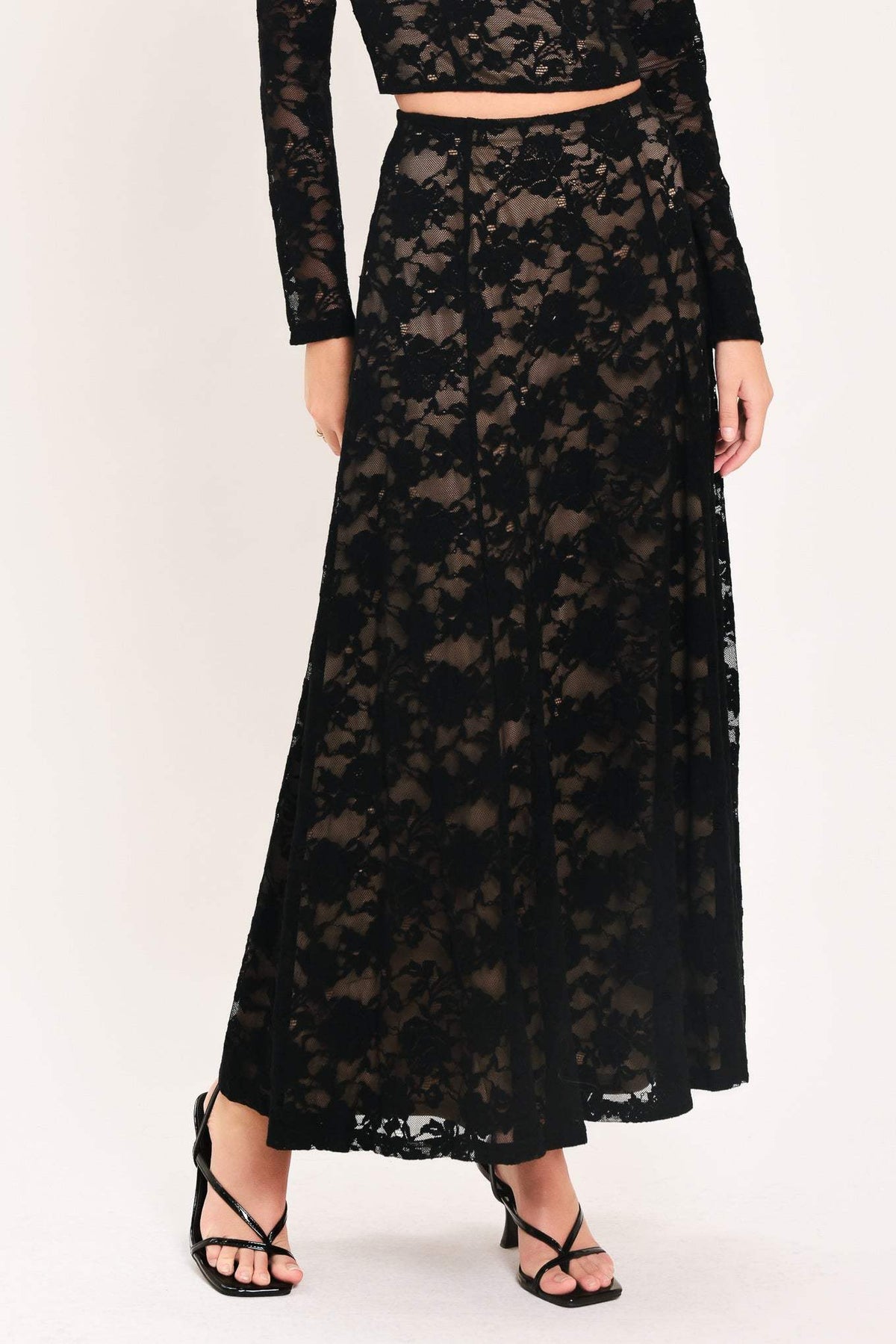 NOIR LACE MOONRISE WOVEN LACE CIRCLE SKIRT - Flying Tomato - Flyclothing LLC