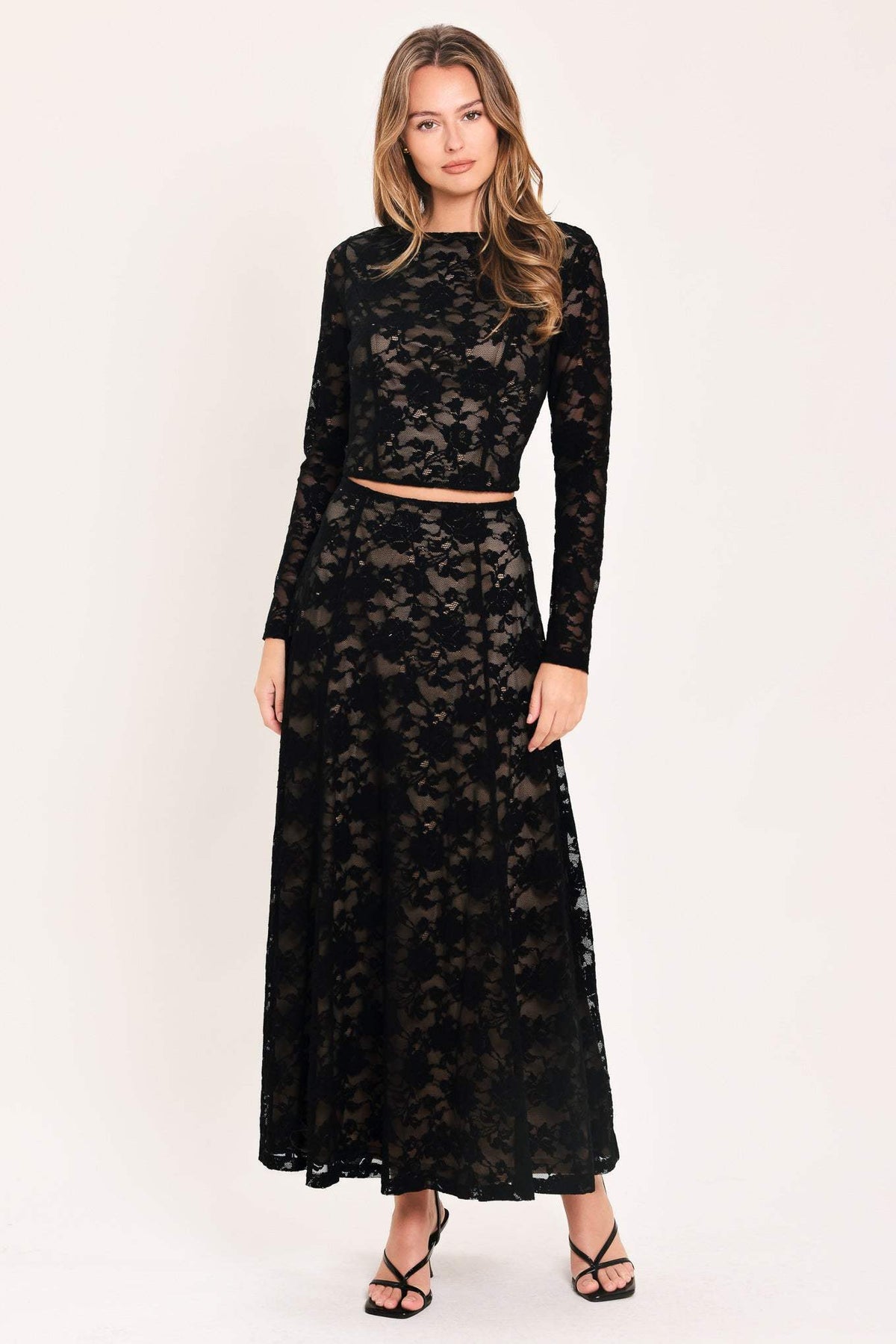 NOIR LACE MOONRISE WOVEN LACE CIRCLE SKIRT - Flying Tomato - Flyclothing LLC