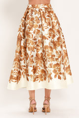 BUTTERSCOTCH GARDEN VERSE WOVEN FULL MIDI SKIRT