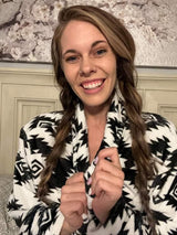 Baha Ranch Black Aztec Women's Western Bath Robe