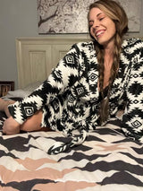 Baha Ranch Black Aztec Women's Western Bath Robe