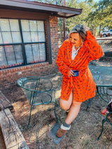Baha Ranch Rust Cattle Brands Women's Western Bath Robe