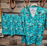 Baha Ranch All Turquoise Women's Pajama Set
