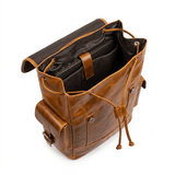 Earthen Leather Laptop Backpack, Luxury Leather - Classy Leather Bags - Flyclothing LLC