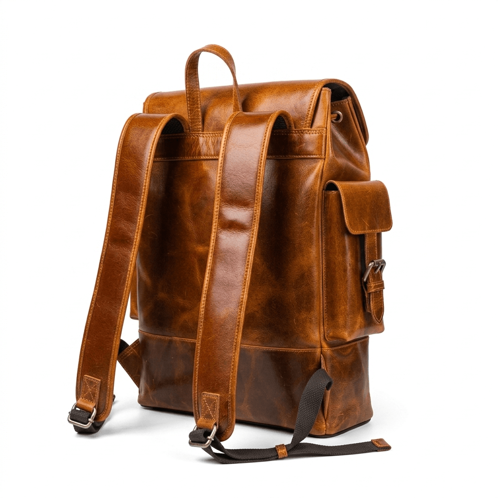 Earthen Leather Laptop Backpack, Luxury Leather - Classy Leather Bags - Flyclothing LLC