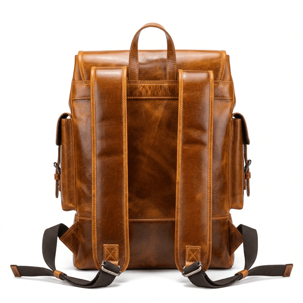 Earthen Leather Laptop Backpack, Luxury Leather - Classy Leather Bags - Flyclothing LLC