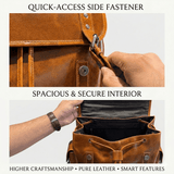 Earthen Leather Laptop Backpack, Luxury Leather - Classy Leather Bags - Flyclothing LLC