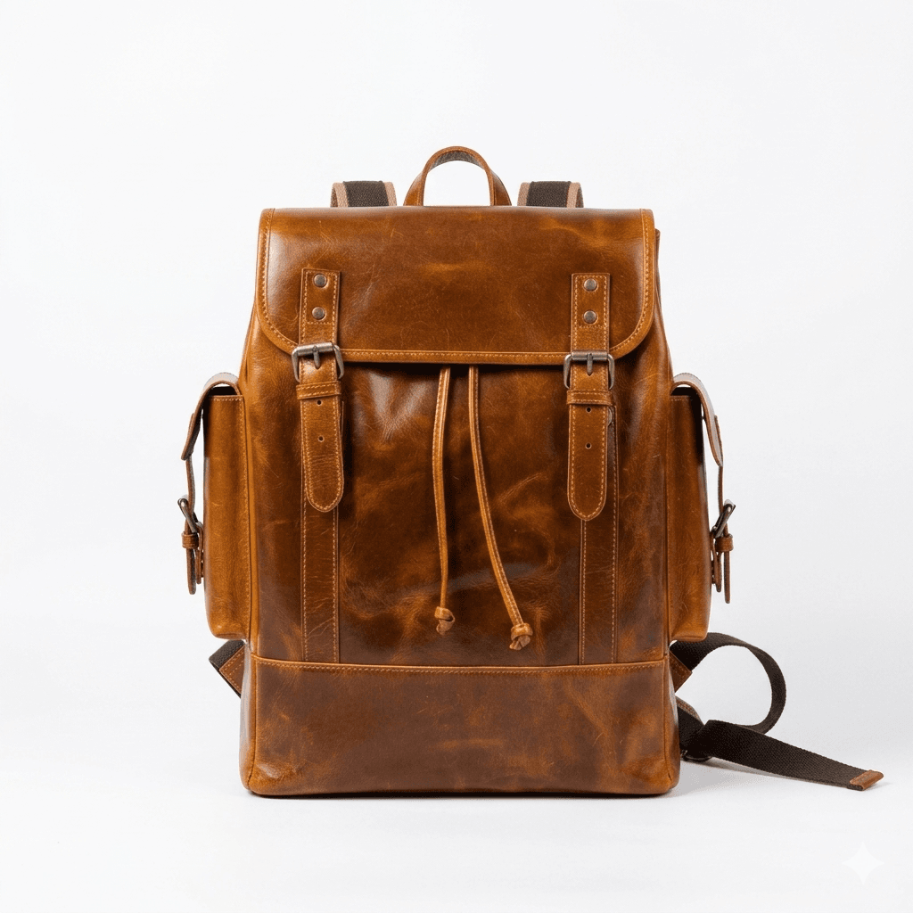Earthen Leather Laptop Backpack, Luxury Leather - Classy Leather Bags - Flyclothing LLC