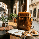 Earthen Leather Laptop Backpack, Luxury Leather - Classy Leather Bags - Flyclothing LLC