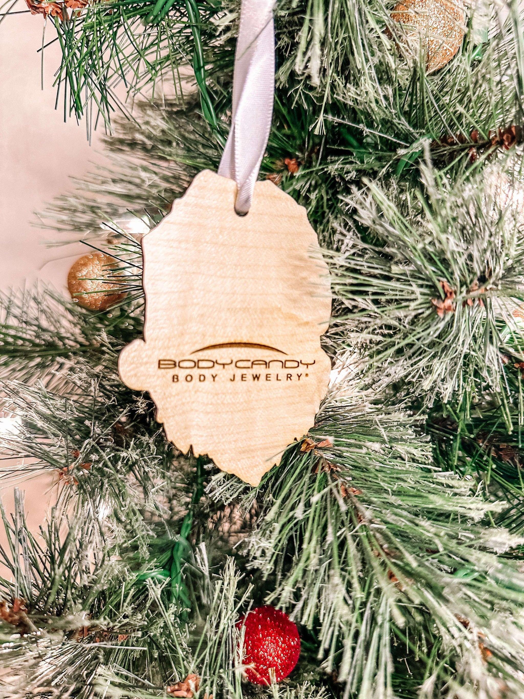 Wood Holiday Skeleton Claus Christmas Ornament
