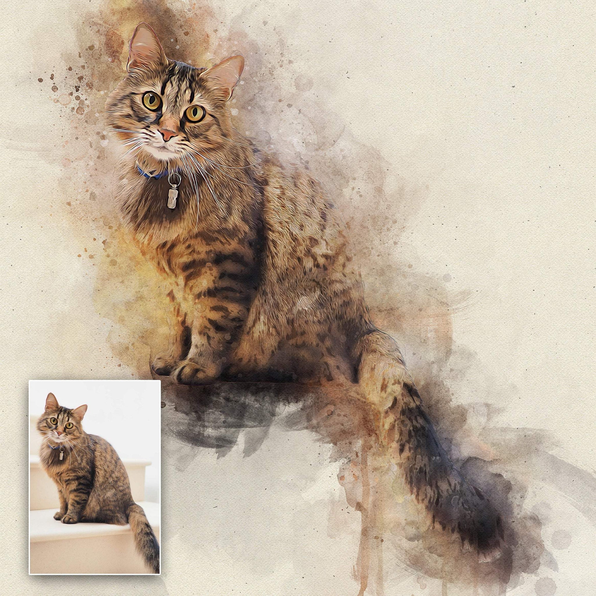Pet Watercolor Portrait Custom Wall Art - Tailored Canvases - Flyclothing LLC