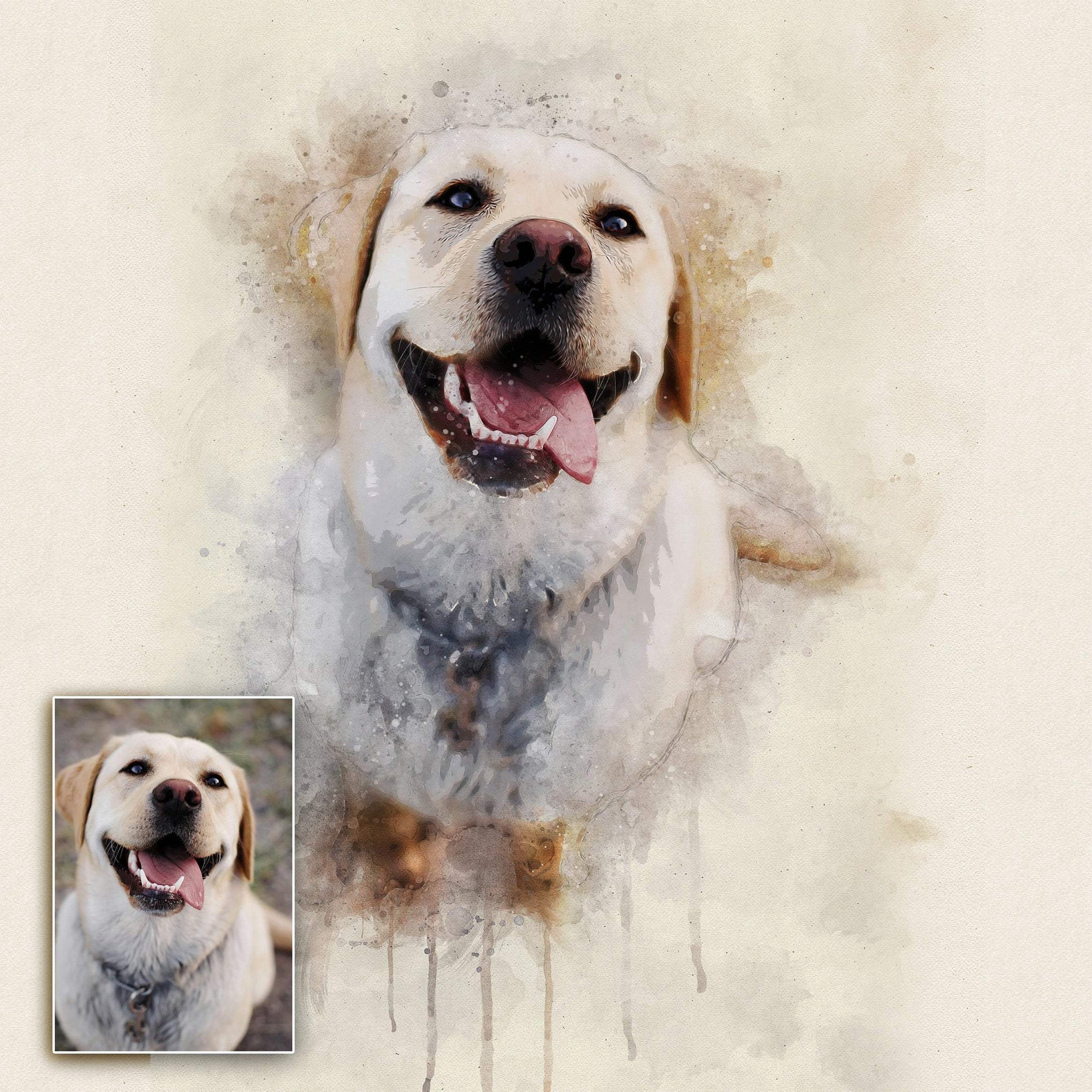 Pet Watercolor Portrait Custom Wall Art - Tailored Canvases - Flyclothing LLC