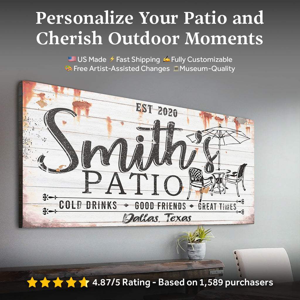 Family Patio Sign - Tailored Canvases - Flyclothing LLC