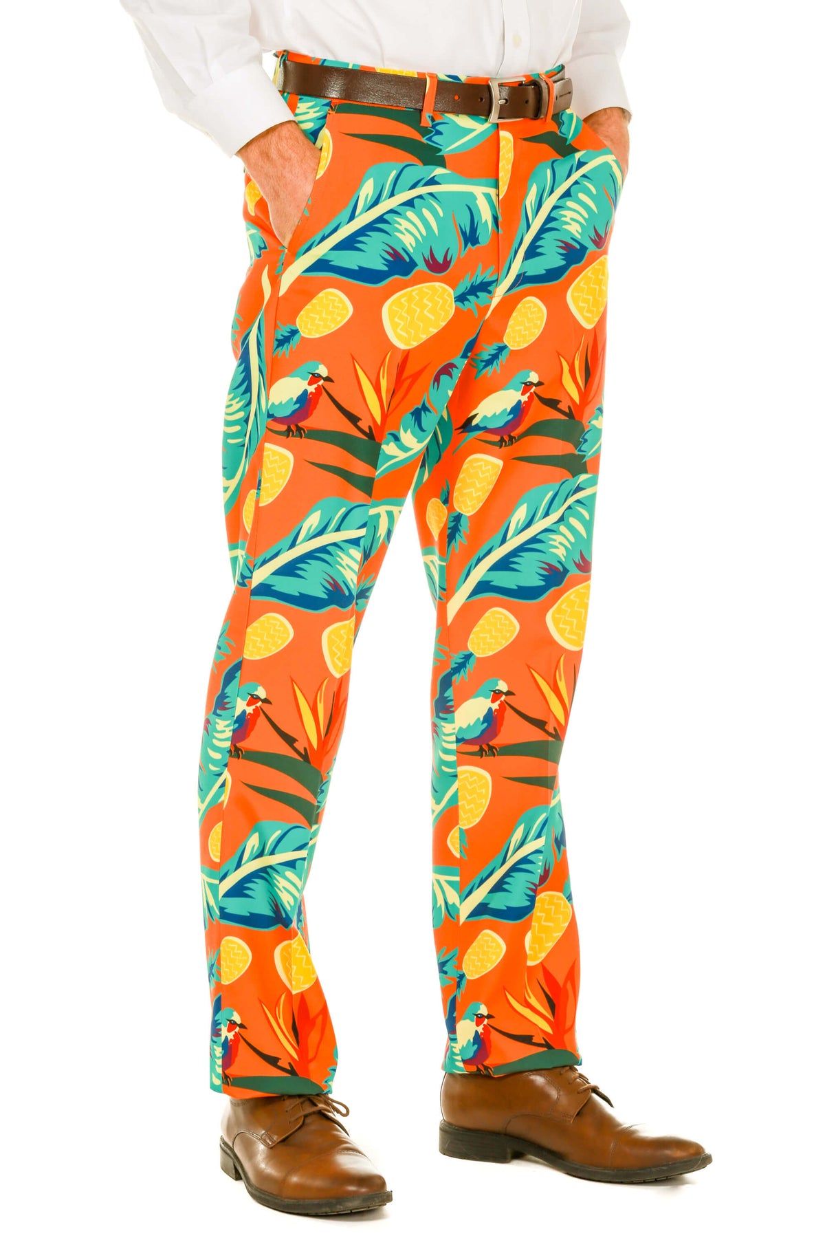The Cruise Ship Casanova | Orange Hawaiian Suit - Shinesty - Flyclothing LLC