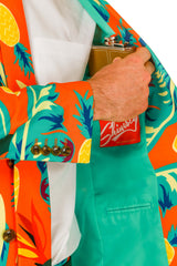 The Cruise Ship Casanova | Orange Hawaiian Suit - Shinesty - Flyclothing LLC