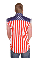 The Democracy of Denim | USA Sleeveless Denim Shirt - Shinesty