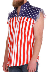 The Democracy of Denim | USA Sleeveless Denim Shirt - Shinesty