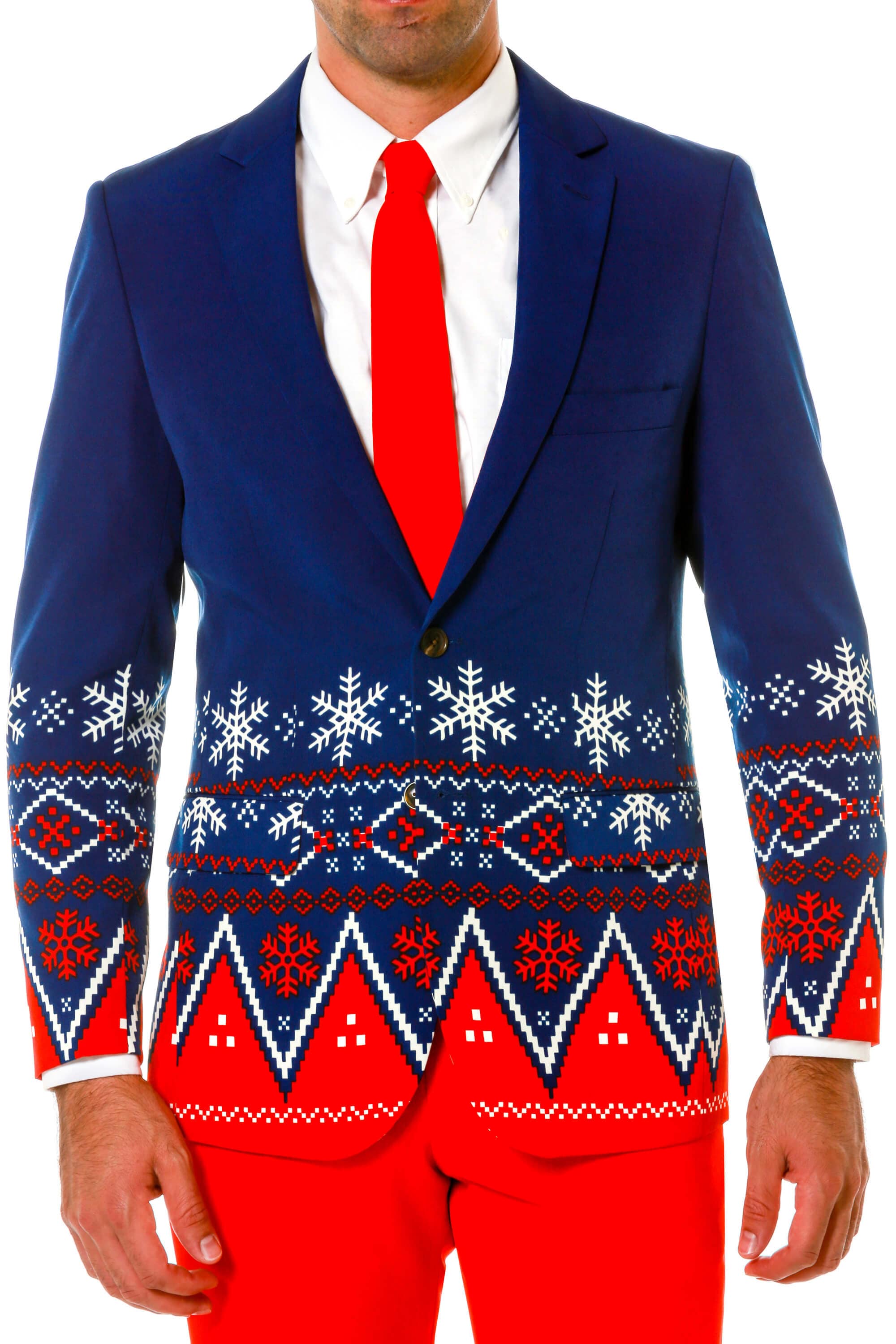 The Nordic Gentleman | Navy Fair Isle Ugly Christmas Suit - Shinesty