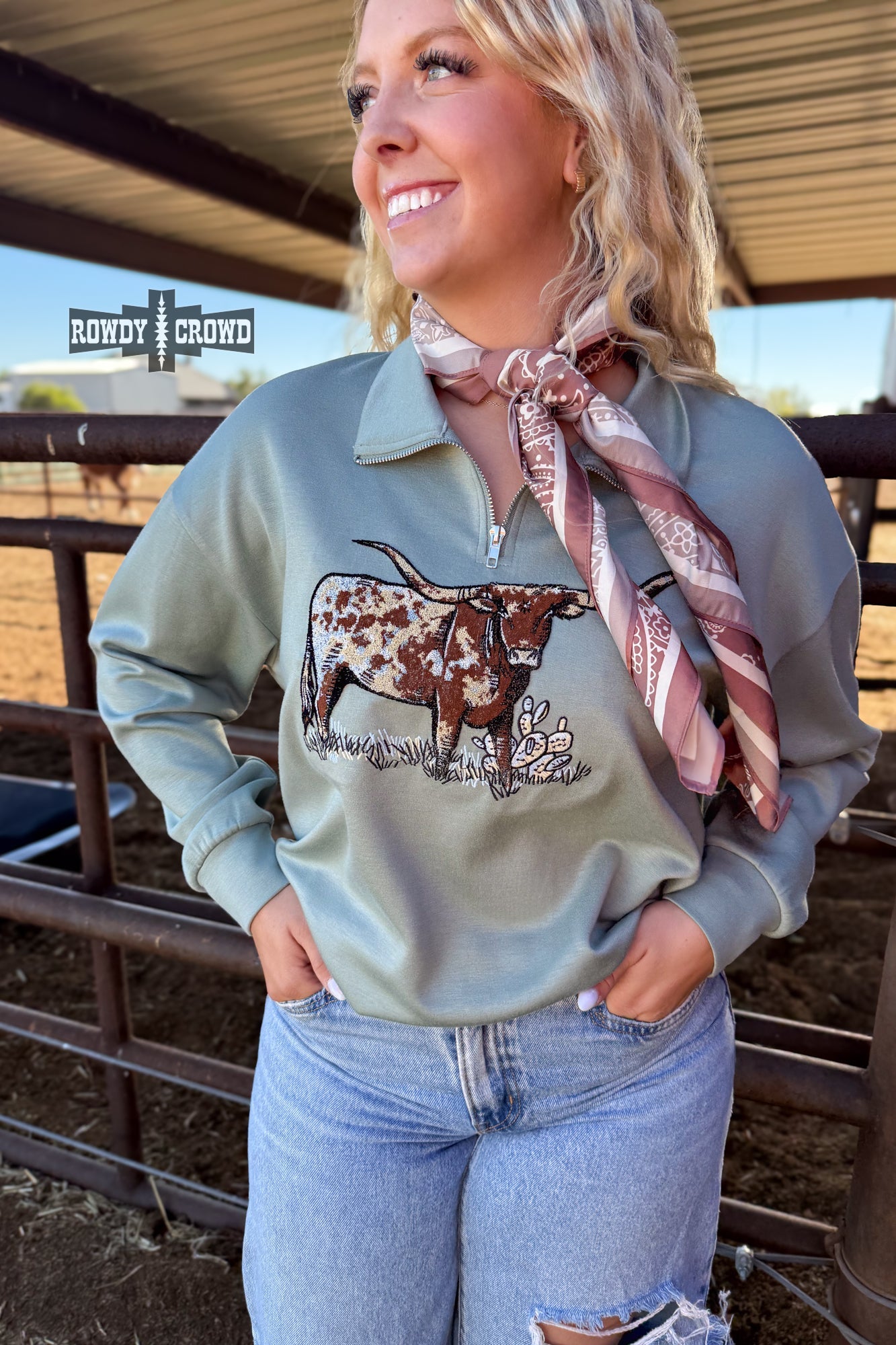 DS BLUE Lomita Longhorn Pullover