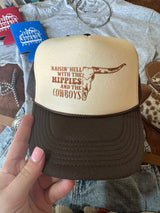 Raisin' Hell With Hippies & Cowboys Trucker Hat - Wild Junkie - Flyclothing LLC
