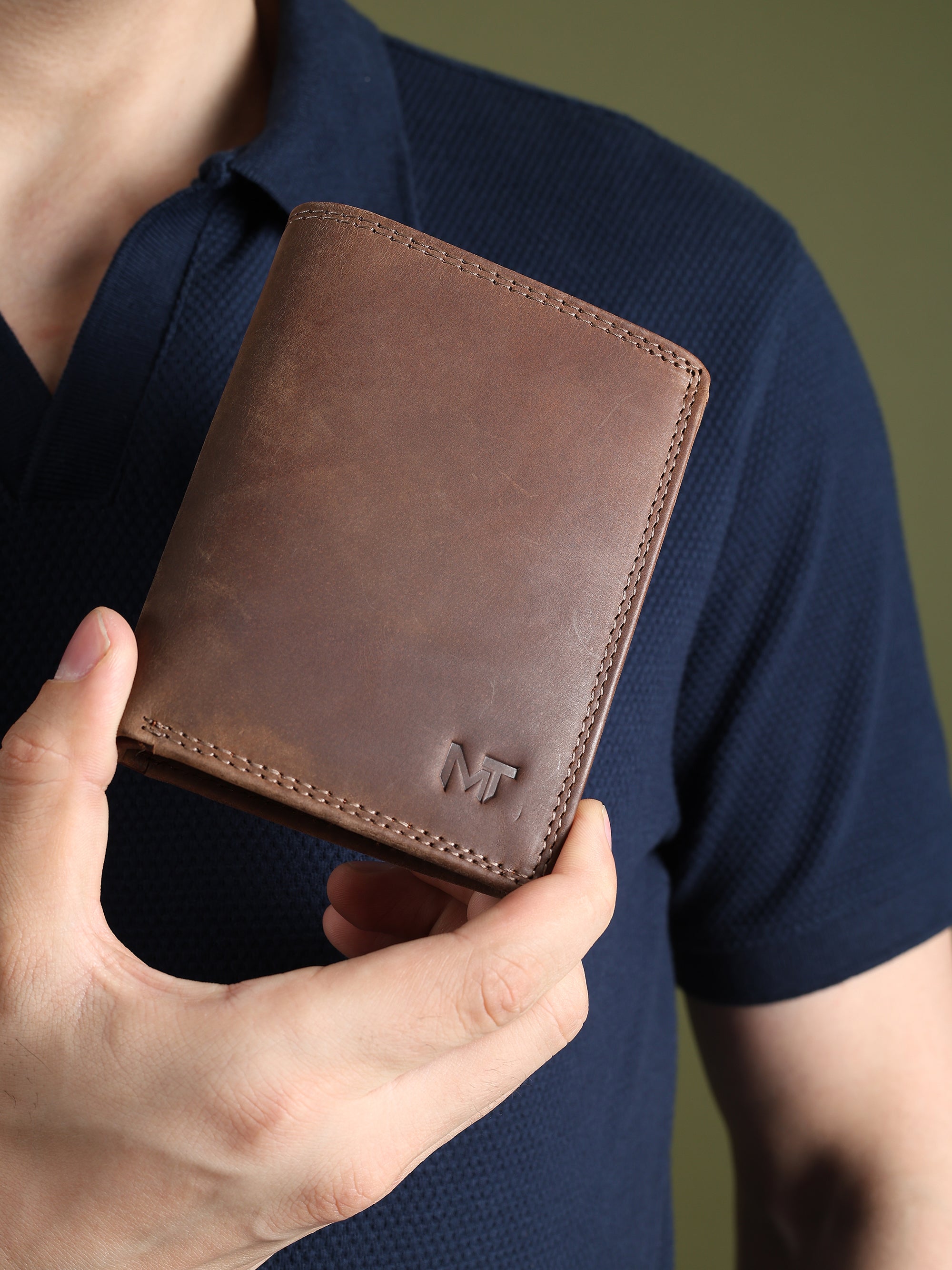 Buffalo Leather Men's Wallet - Vertical - Classy Leather Bags - Flyclothing LLC