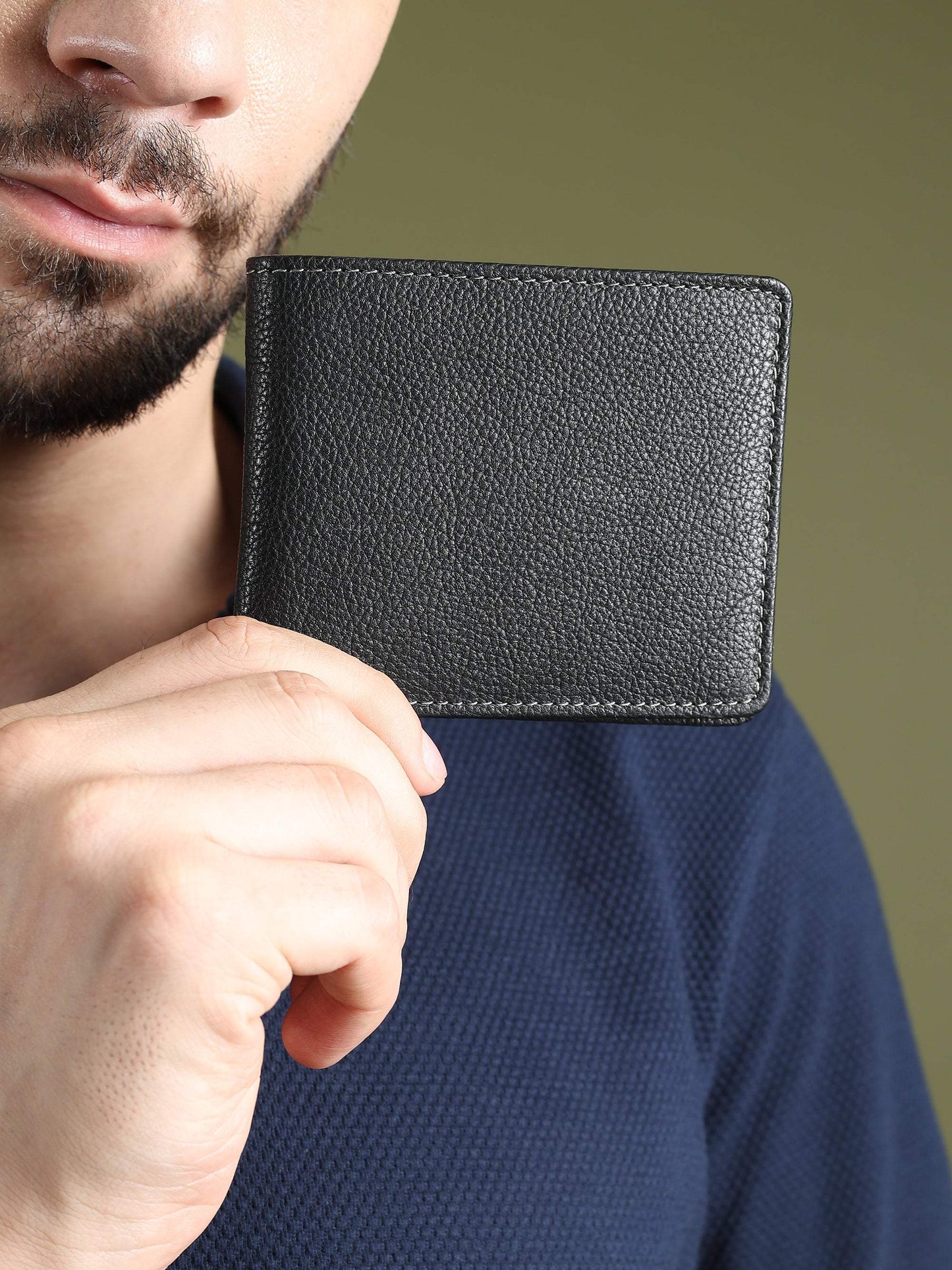 Black Textured Leather Mens Wallet - Classy Leather Bags - Flyclothing LLC