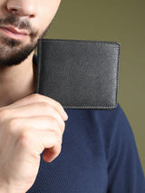 Black Textured Leather Mens Wallet - Classy Leather Bags - Flyclothing LLC