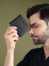 Black Textured Leather Mens Wallet - Classy Leather Bags - Flyclothing LLC